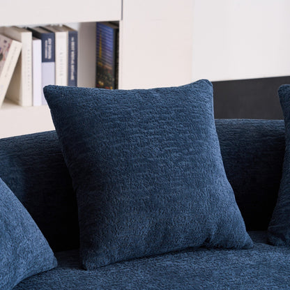 Divano curvo a due posti in spugna a compressione completa 30D in ciniglia, senza montaggio