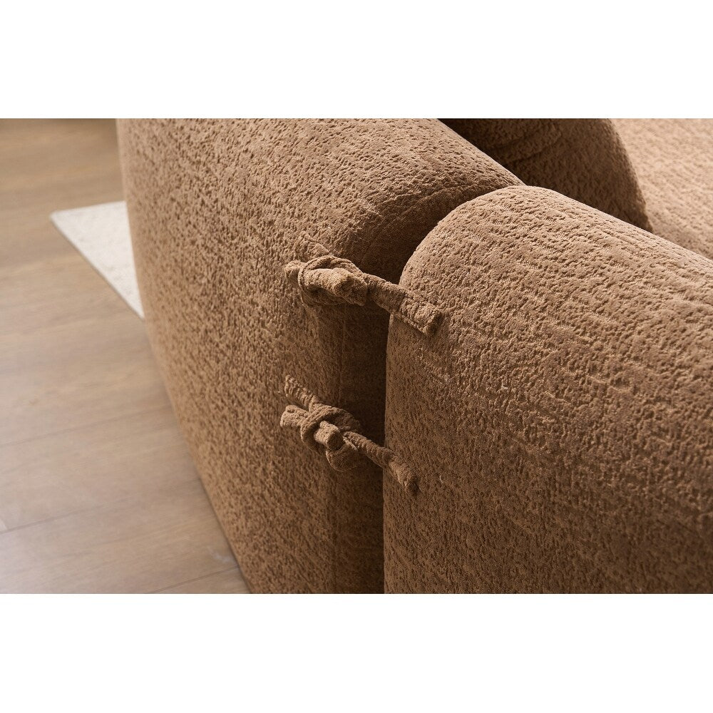 Divano a due posti curvo in spugna a compressione completa bianco