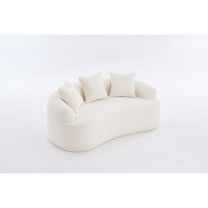 Divano a due posti curvo in spugna a compressione completa bianco