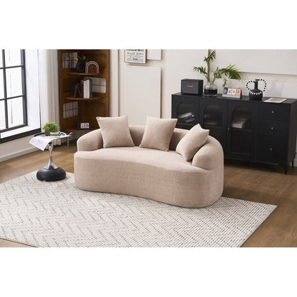 Divano a due posti curvo in spugna a compressione completa bianco