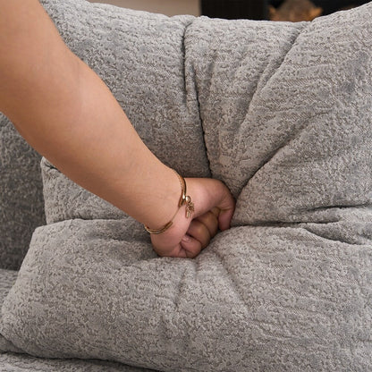 Divano a due posti curvo in spugna a compressione completa bianco