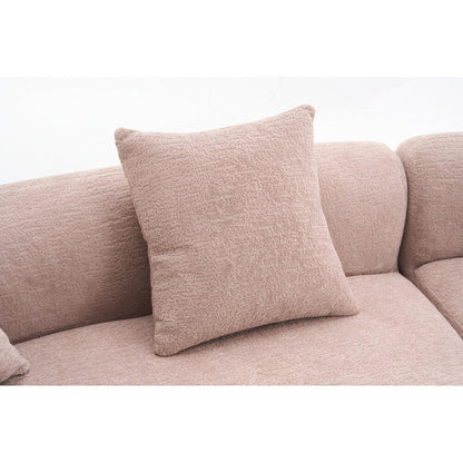 Divano a due posti curvo in spugna a compressione completa bianco