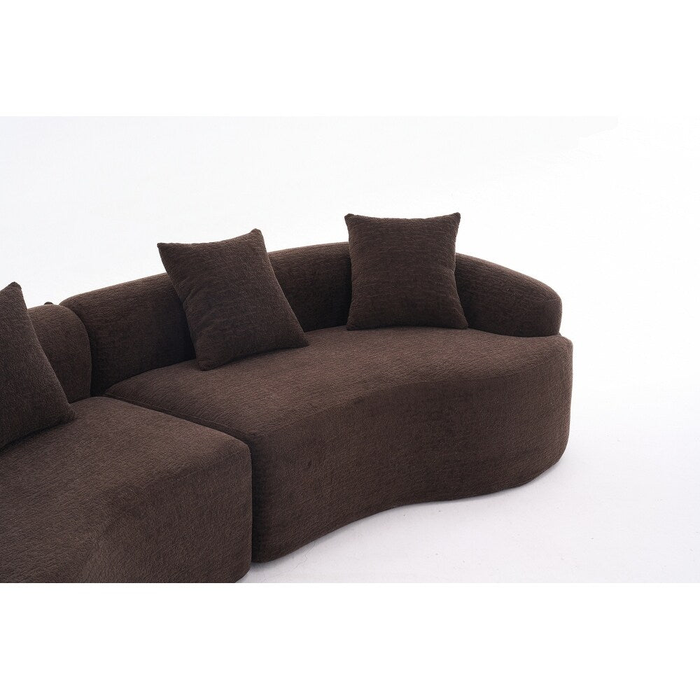 Divano a due posti curvo in spugna a compressione completa bianco