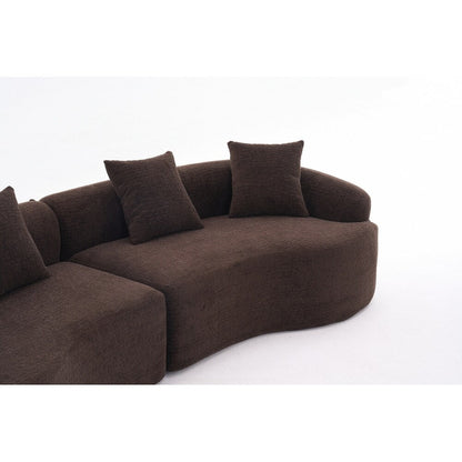 Divano a due posti curvo in spugna a compressione completa bianco