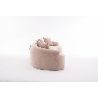 Divano a due posti curvo in spugna a compressione completa bianco