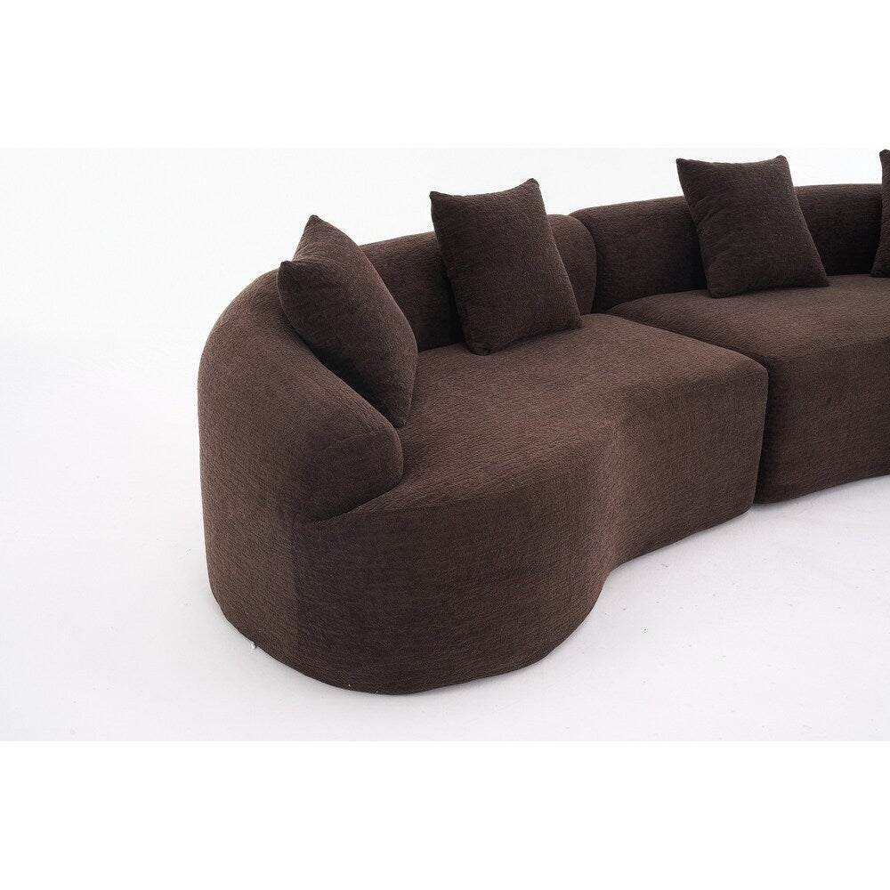 Divano a due posti curvo in spugna a compressione completa bianco