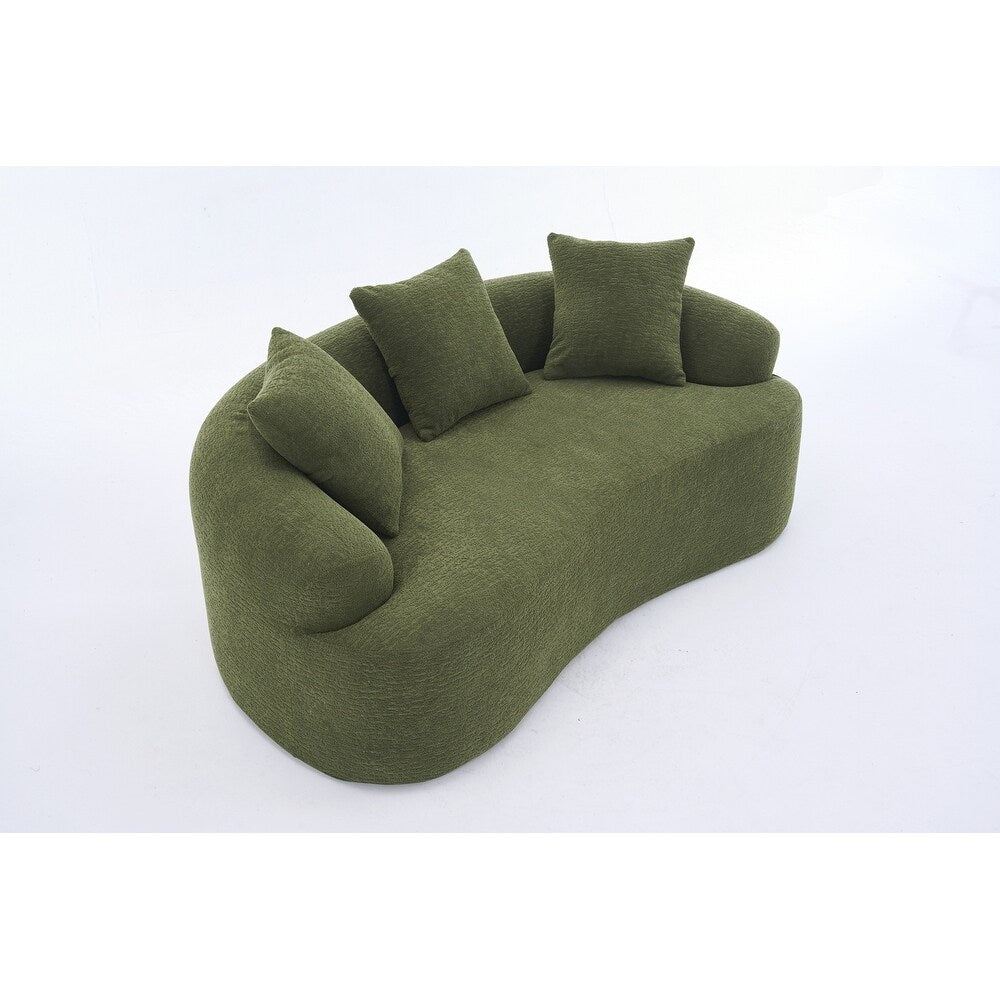 Divano a due posti curvo in spugna a compressione completa bianco