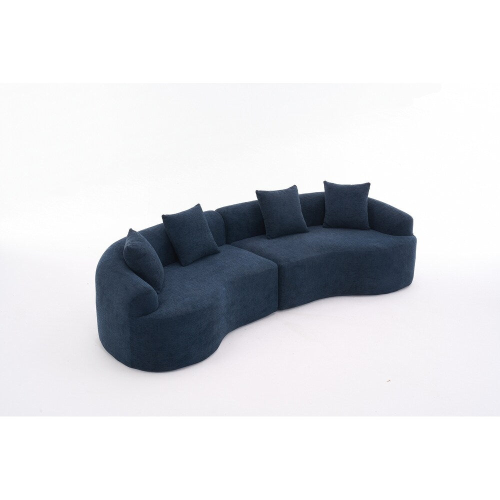 Divano a due posti curvo in spugna a compressione completa bianco