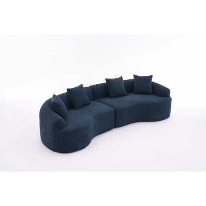 Divano a due posti curvo in spugna a compressione completa bianco