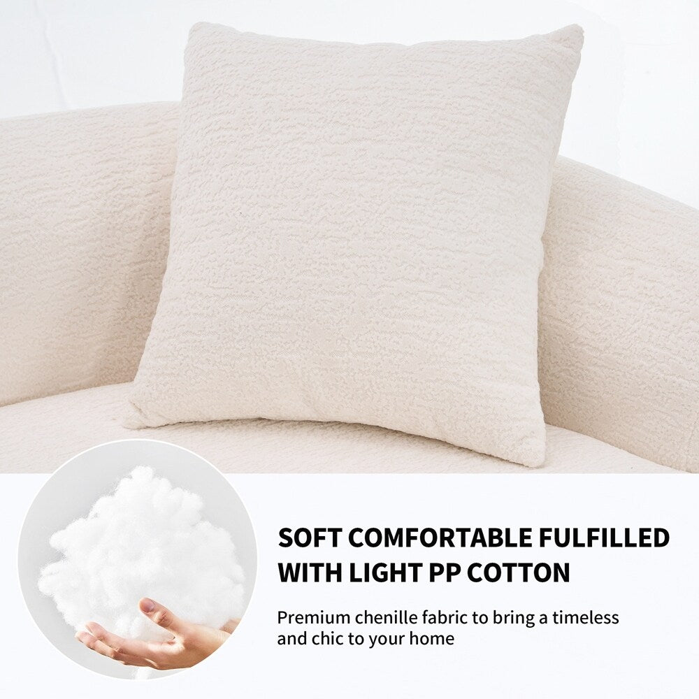 Divano a due posti curvo in spugna a compressione completa bianco