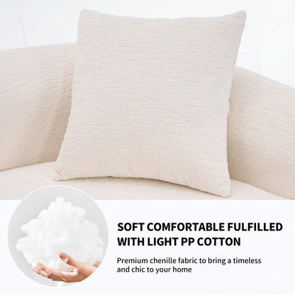 Divano a due posti curvo in spugna a compressione completa bianco