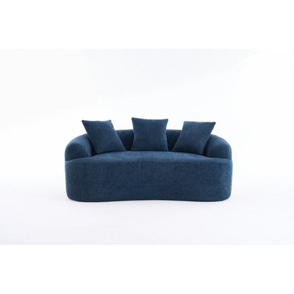 Divano a due posti curvo in spugna a compressione completa bianco