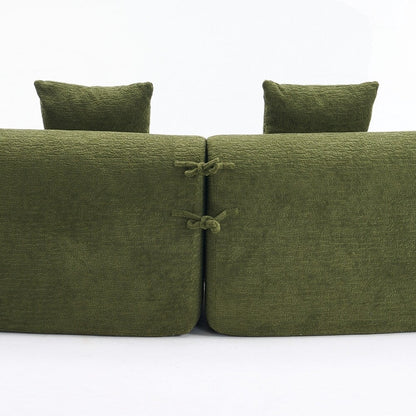 Divano a due posti curvo in spugna a compressione completa bianco