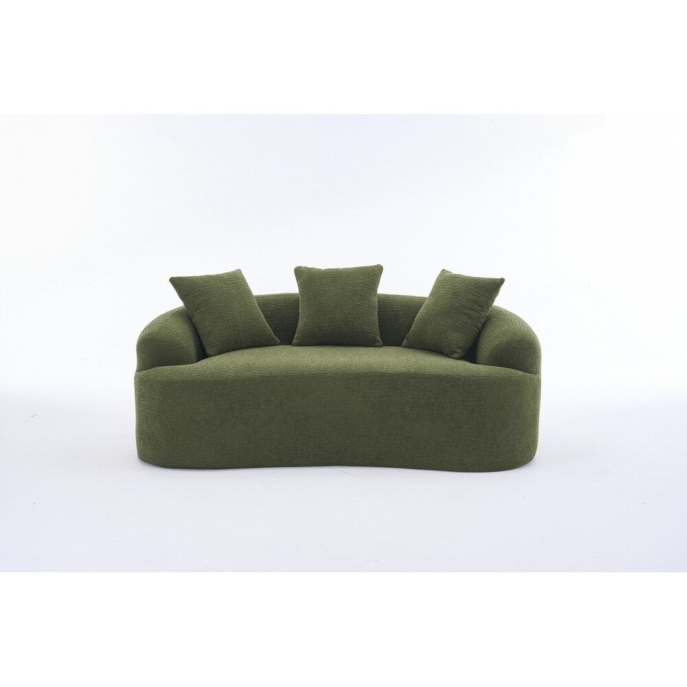 Divano a due posti curvo in spugna a compressione completa bianco