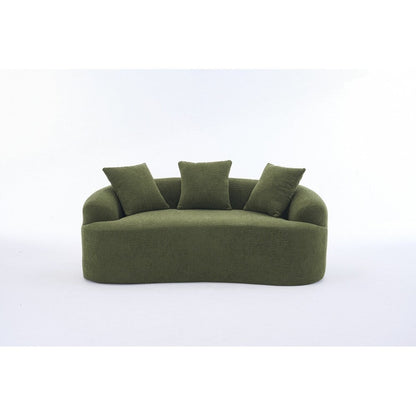 Divano a due posti curvo in spugna a compressione completa bianco