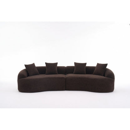 Divano a due posti curvo in spugna a compressione completa bianco