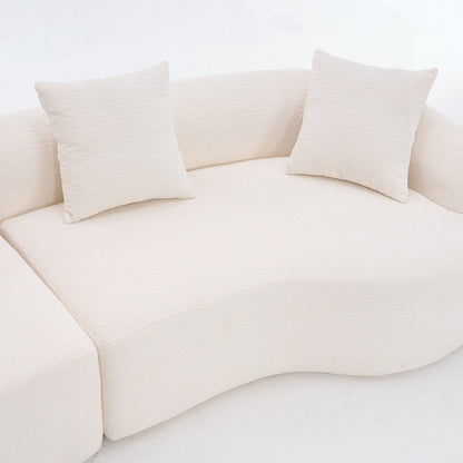 Divano a due posti curvo in spugna a compressione completa bianco