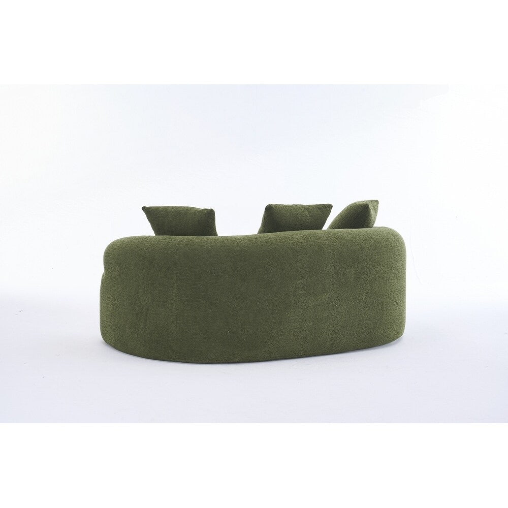 Divano a due posti curvo in spugna a compressione completa bianco