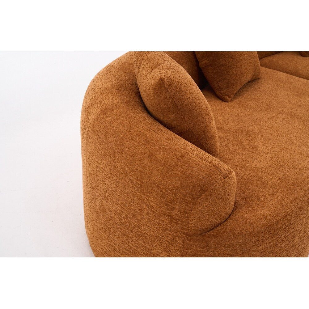 Divano a due posti curvo in spugna a compressione completa bianco