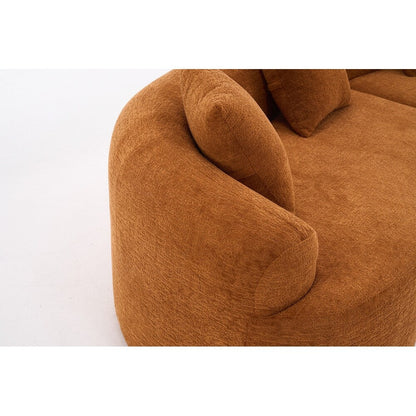 Divano a due posti curvo in spugna a compressione completa bianco