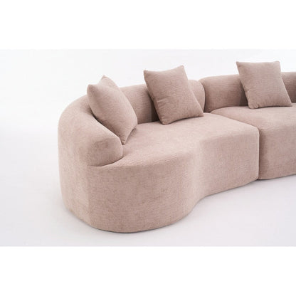 Divano a due posti curvo in spugna a compressione completa bianco