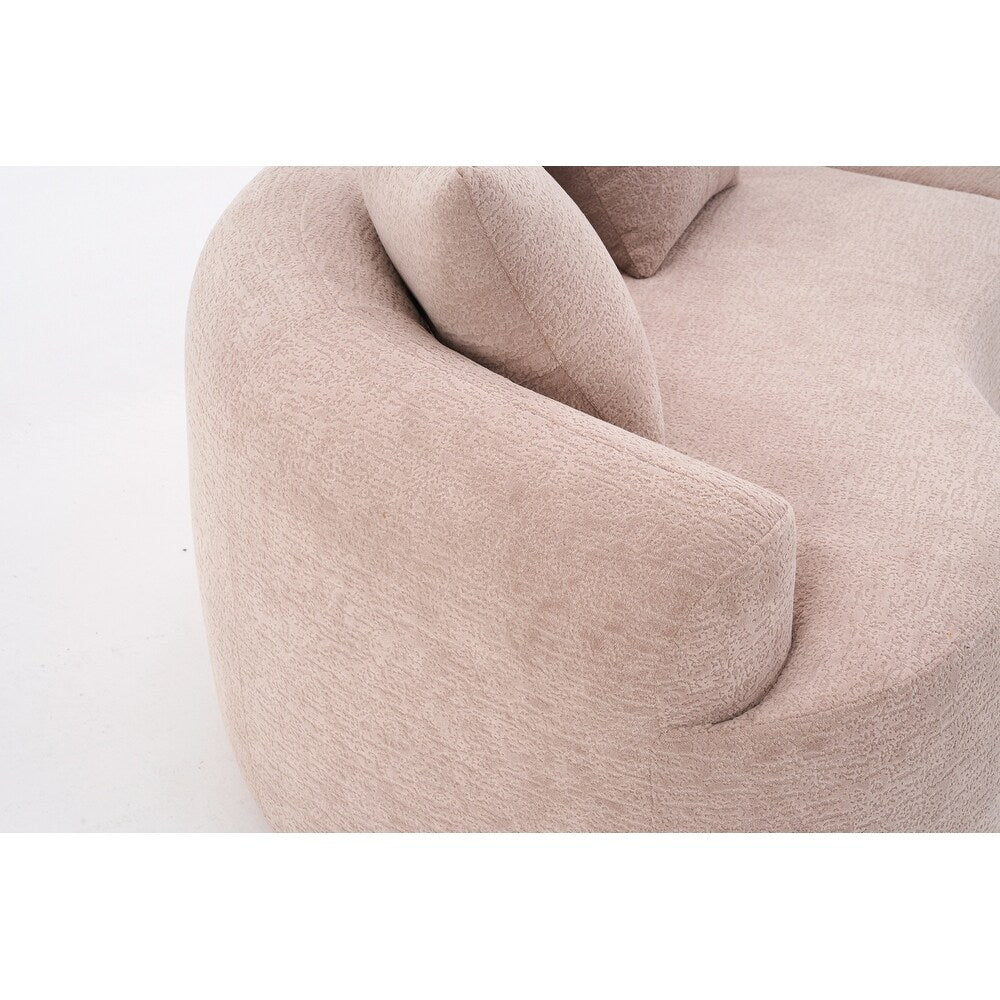 Divano a due posti curvo in spugna a compressione completa bianco