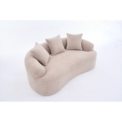 Divano a due posti curvo in spugna a compressione completa bianco