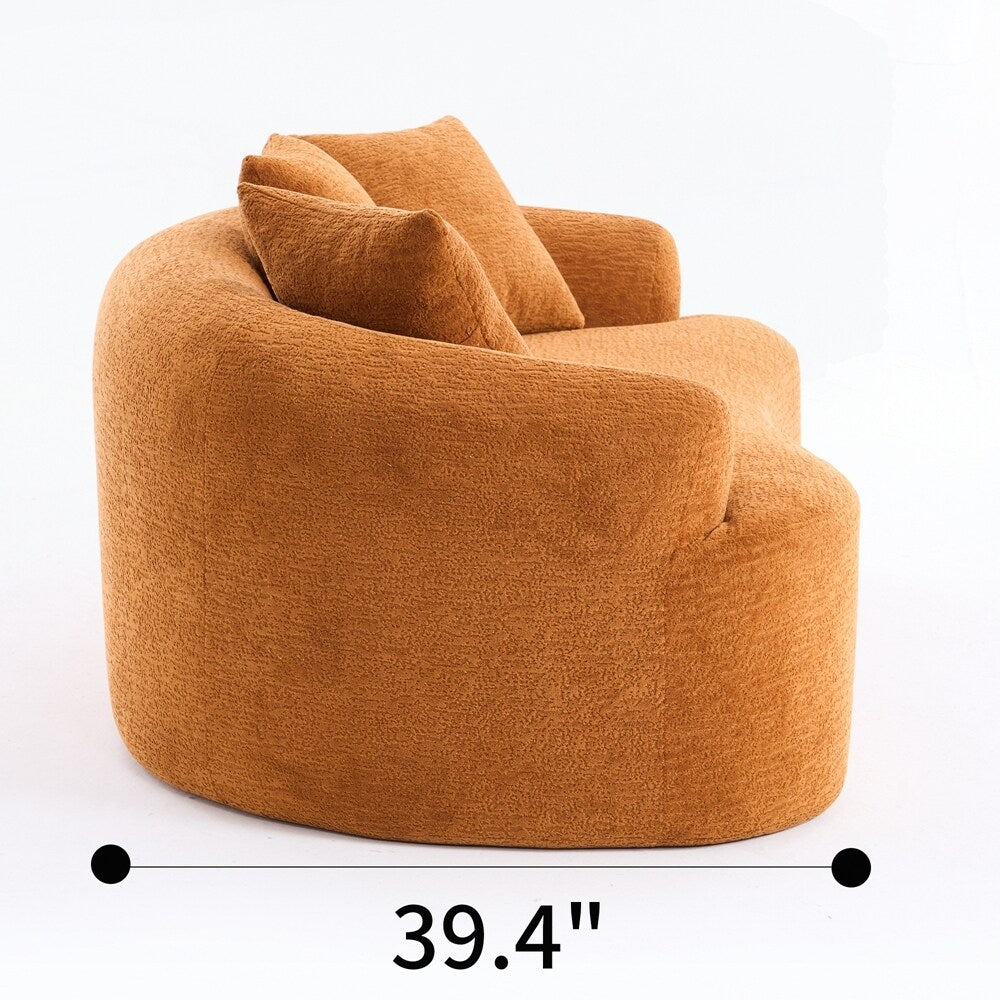 Divano a due posti curvo in spugna a compressione completa bianco