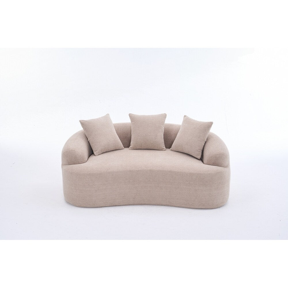 Divano a due posti curvo in spugna a compressione completa bianco