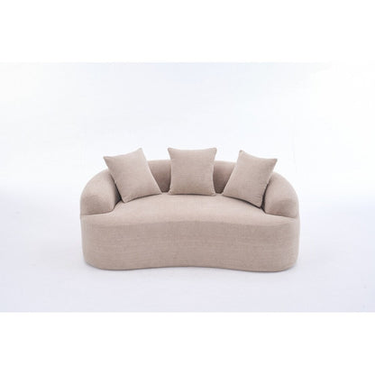 Divano a due posti curvo in spugna a compressione completa bianco