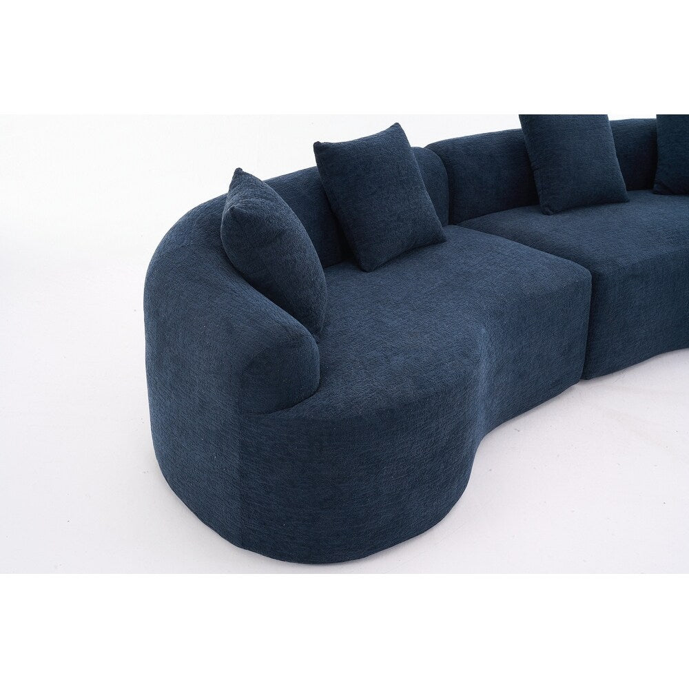 Divano a due posti curvo in spugna a compressione completa bianco