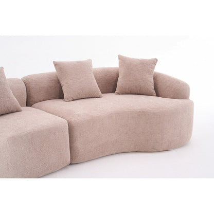 Divano a due posti curvo in spugna a compressione completa bianco