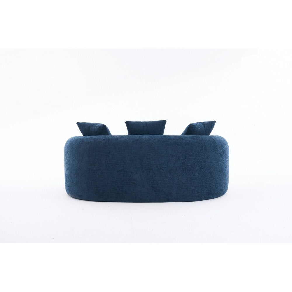 Divano a due posti curvo in spugna a compressione completa bianco