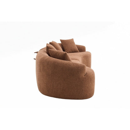 Divano a due posti curvo in spugna a compressione completa bianco