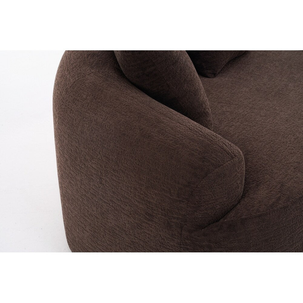 Divano a due posti curvo in spugna a compressione completa bianco