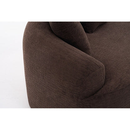 Divano a due posti curvo in spugna a compressione completa bianco