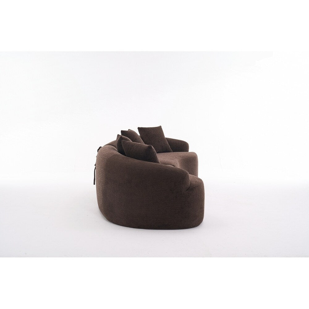 Divano a due posti curvo in spugna a compressione completa bianco