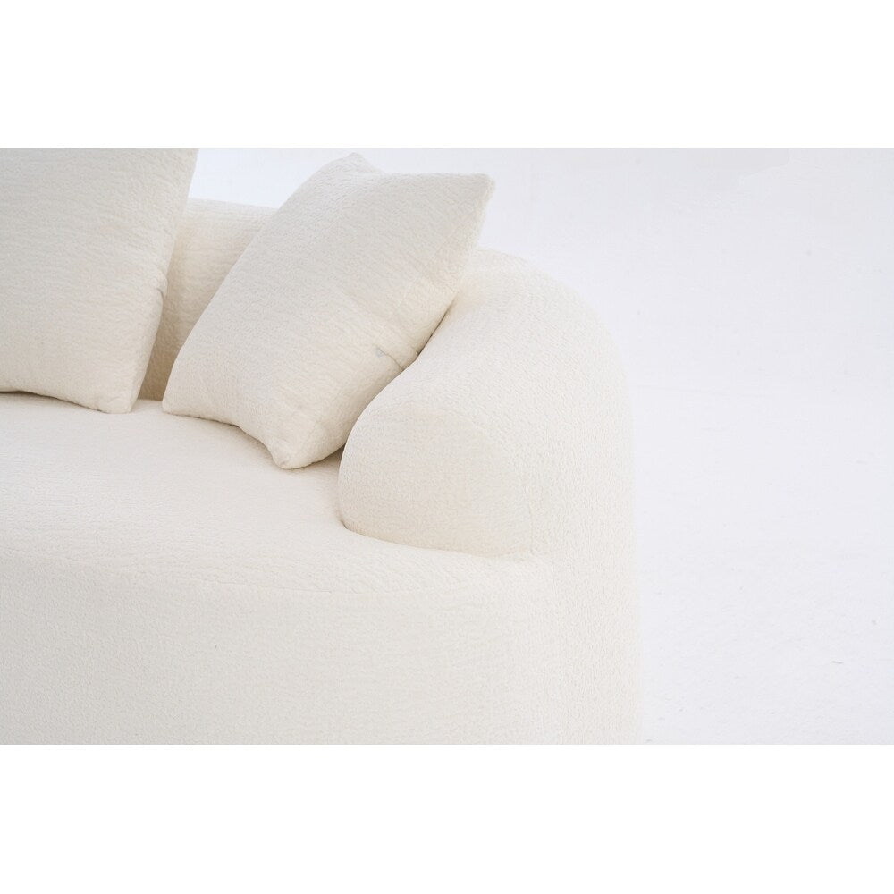 Divano a due posti curvo in spugna a compressione completa bianco