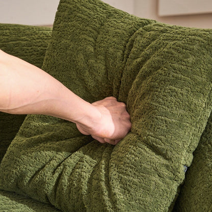 Divano a due posti curvo in spugna a compressione completa bianco