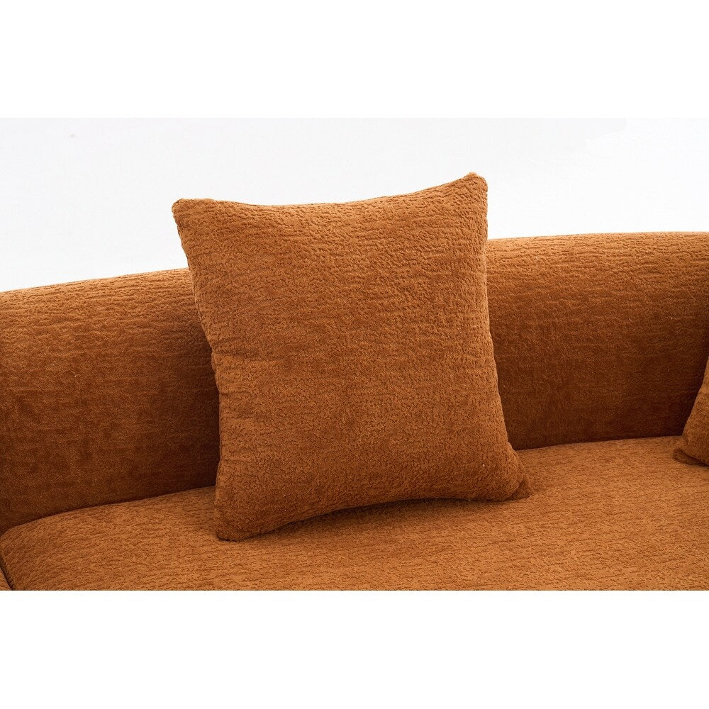 Divano a due posti curvo in spugna a compressione completa bianco