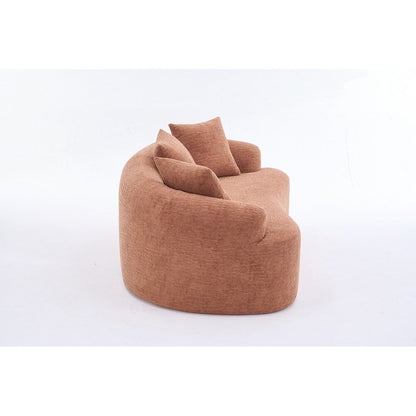 Divano a due posti curvo in spugna a compressione completa bianco