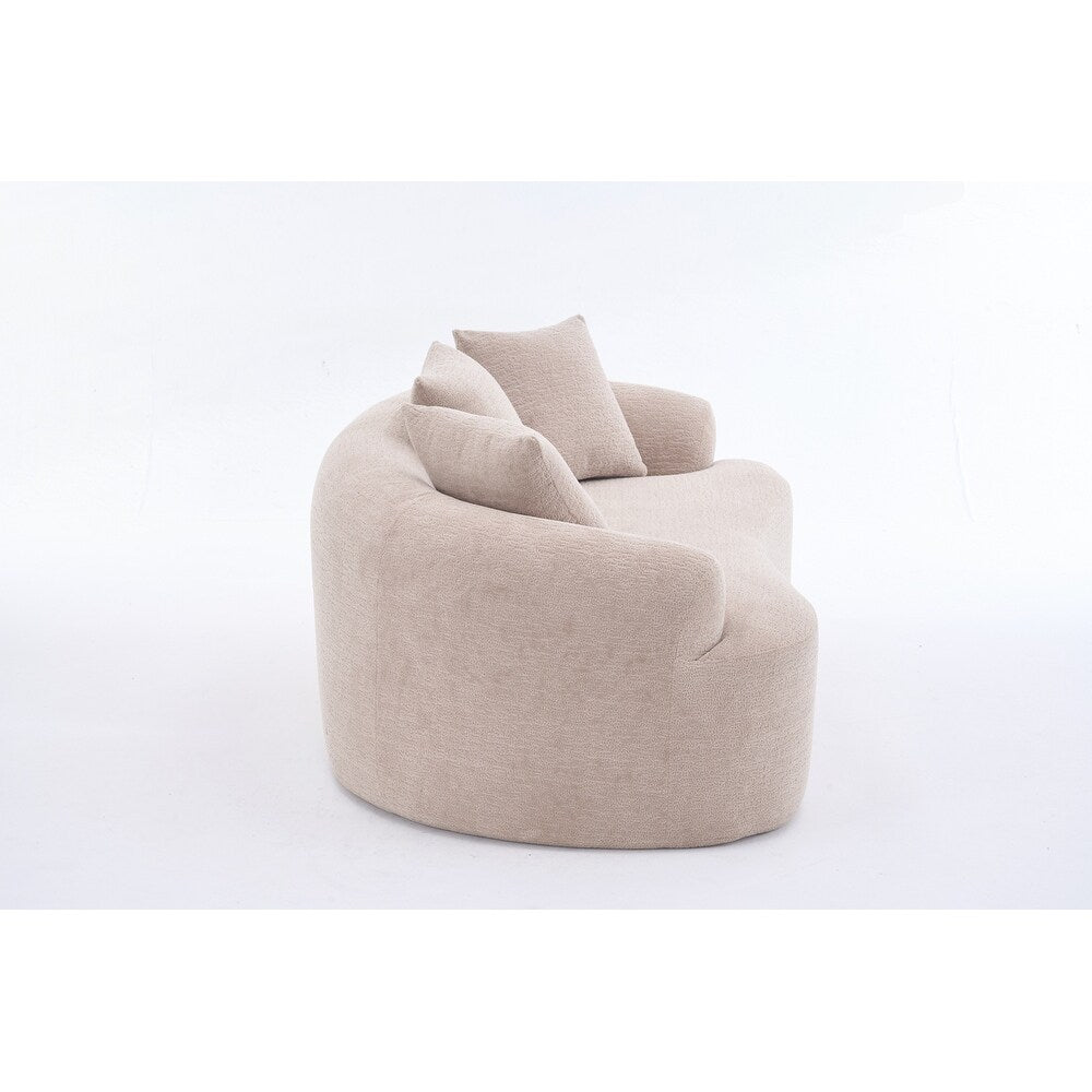 Divano a due posti curvo in spugna a compressione completa bianco