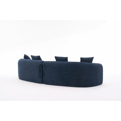 Divano a due posti curvo in spugna a compressione completa bianco