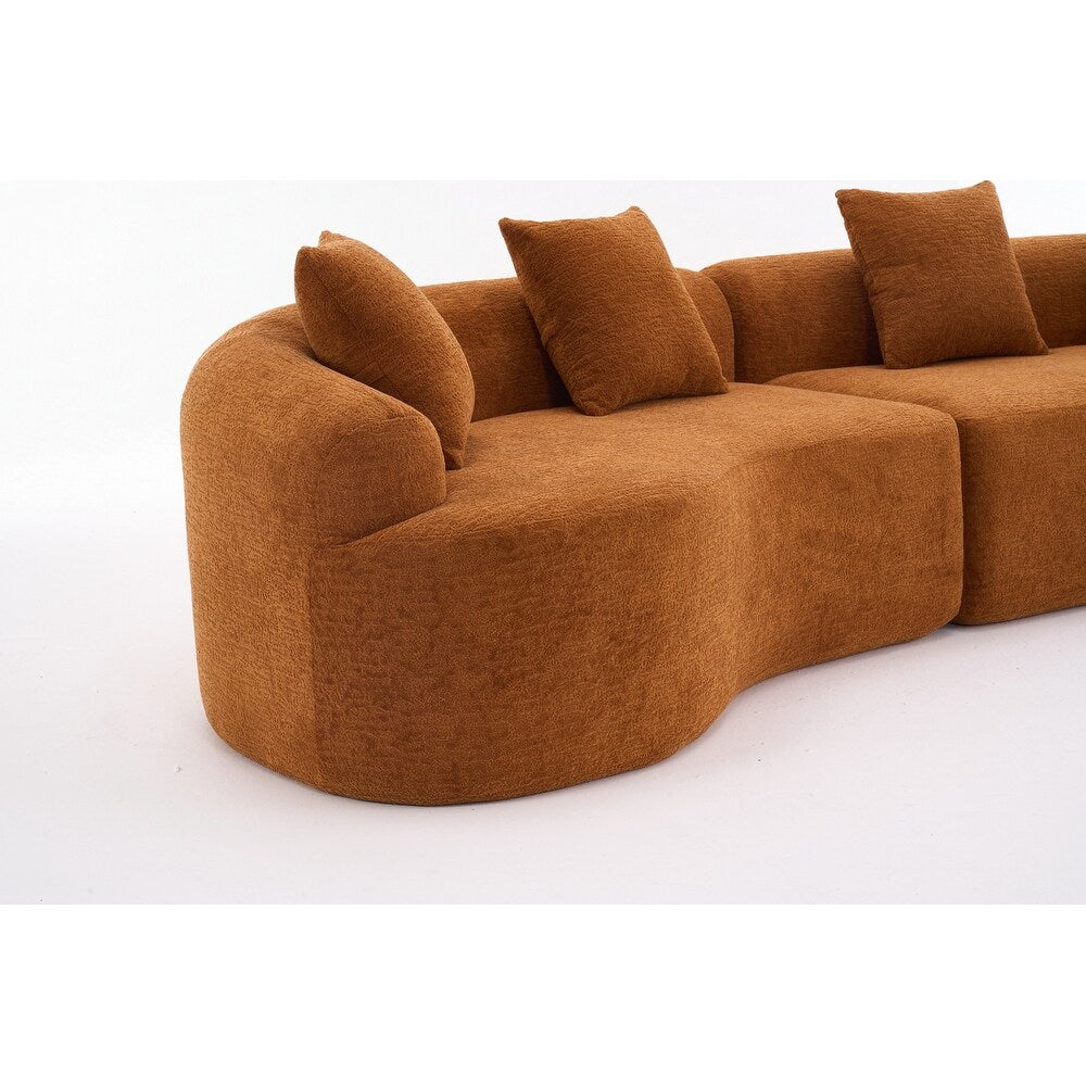 Divano a due posti curvo in spugna a compressione completa bianco