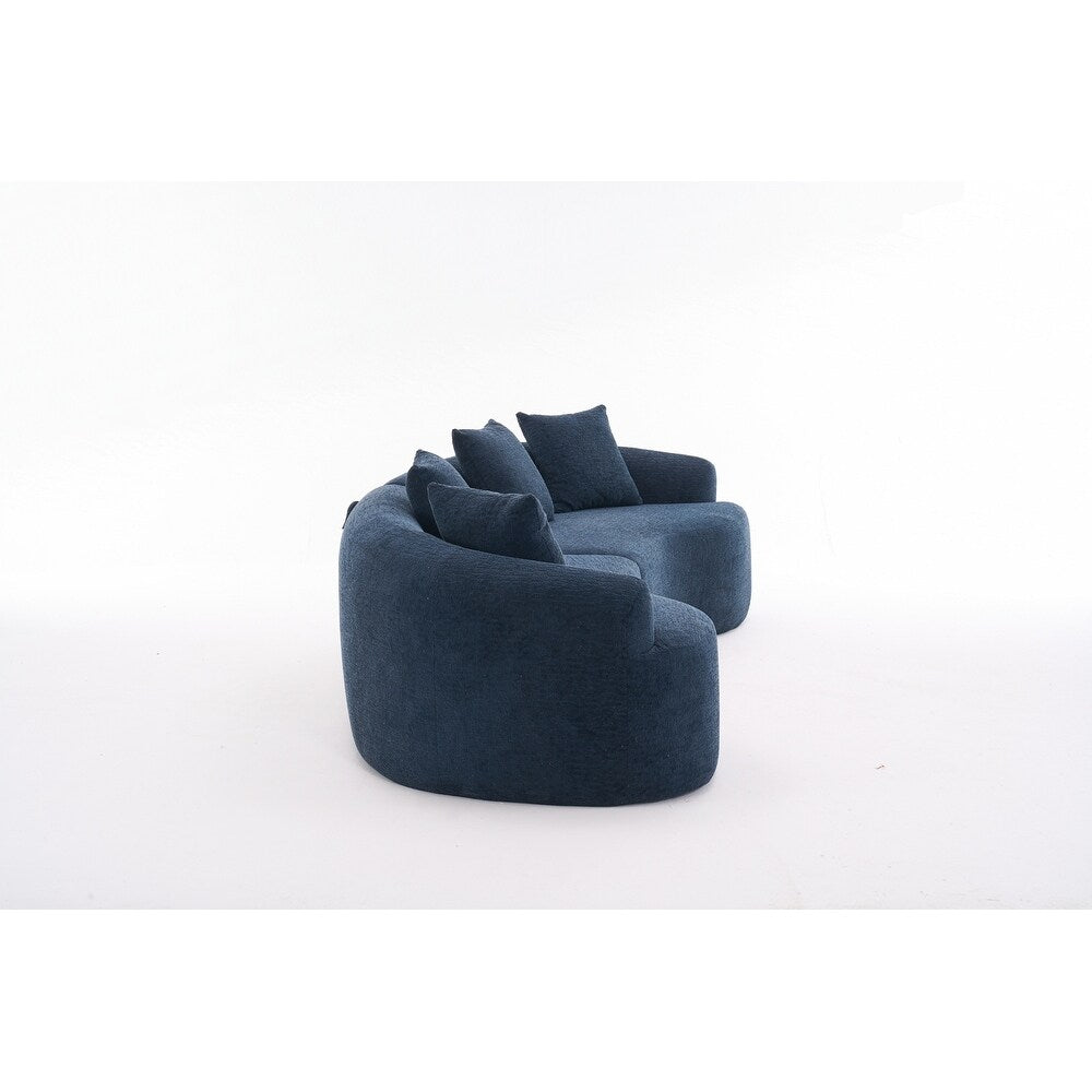 Divano a due posti curvo in spugna a compressione completa bianco