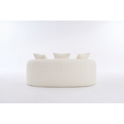 Divano a due posti curvo in spugna a compressione completa bianco