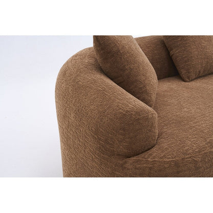 Divano a due posti curvo in spugna a compressione completa bianco