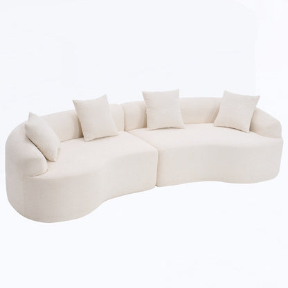 Divano a due posti curvo in spugna a compressione completa bianco