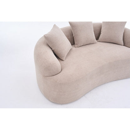 Divano a due posti curvo in spugna a compressione completa bianco