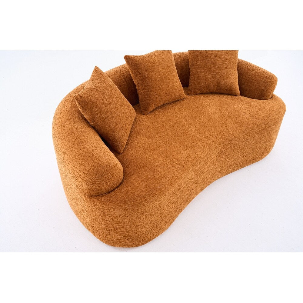 Divano a due posti curvo in spugna a compressione completa bianco